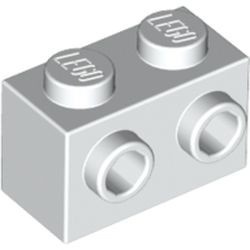 11211-1 Steen 1x2 met noppen aan één zijde wit NIEUW *1B038