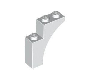13965-1 Steen, halve boog 1x3x3 (hoger model) (trapsgewijs) wit NIEUW *1B377