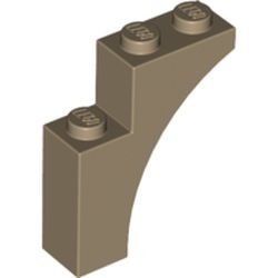 13965-69 Steen, halve boog 1x3x3 (hoger model) (trapsgewijs) crème,donker NIEUW *1B376