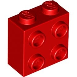 22885-5 'Steen 1x2x1 2/3e met noppen aan één zijde rood NIEUW *1L2-13