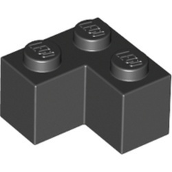 2357-11G Steen 2x2 hoek zwart gebruikt *1A064
