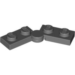 2429c01-85G Scharnierplaat 1x4 compleet (horizontaal 2 x 1x2) grijs, donker (blauwachtig) gebruikt *6K2