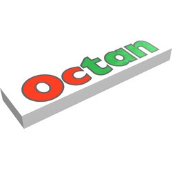 2431px9-1G Tegel 1x4 OCTAN print wit gebruikt *5t04-03
