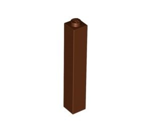 2453a-88G Steen 1x1x5 OPEN nop bruin, roodachtig gebruikt *1D004