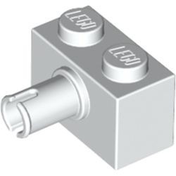 2458-1G Steen 1x2 met pin wit gebruikt *1D007