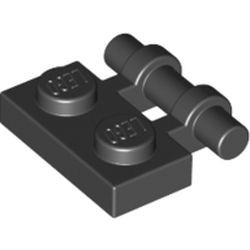 2540-11G Platte plaat 1x2 met OPEN hendel zwart gebruikt *1D010