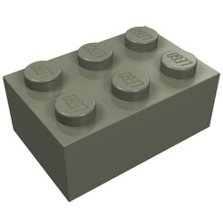 3002-10G Steen 2x3 donker, grijs (klassiek) gebruikt *1A056