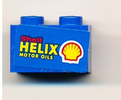 3004pb069-7G Steen 1x2 SHELL HELIX MOTOR OILS op beide zijdes (Sticker) blauw gebruikt *5V02-11