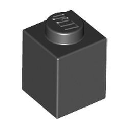 3005-11G Steen 1x1 zwart gebruikt *1A003