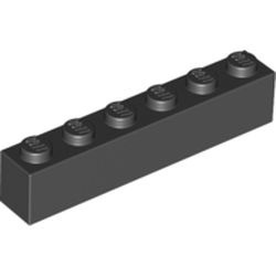 3009-11G Steen 1x6 zwart gebruikt *1A024