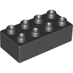 3011-11G DUPLO steen 2x4 (LET OP: DUPLO IS VRIJWEL ALTIJD PAKKETPOST) zwart gebruikt *
