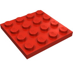 3031-5G Platte plaat 4x4 rood gebruikt *1A037