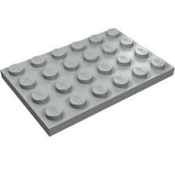3032-9G Platte plaat 4x6 lichtgrijs (klassiek) gebruikt *1A038
