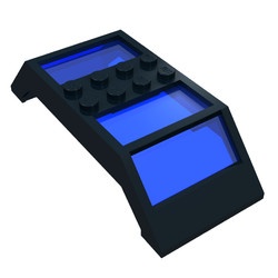 30343c01-11G Raam 4x10x2 dubbel met donkerblauw glas zwart gebruikt *1C040