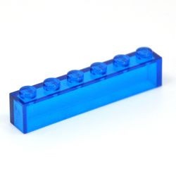 3067-14G Steen 1x6 zonder versterking transparant donkerblauw gebruikt *1L1-14