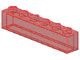 3067-17G Steen 1x6 zonder versterking transparant rood gebruikt *1L1-14
