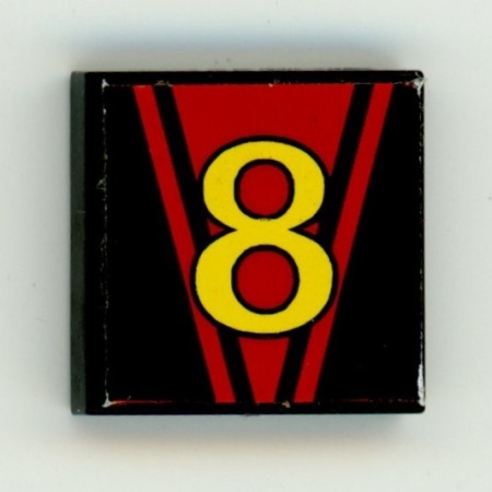 3068bpb0048-11G Tegel 2x2 nummer 8 (Sticker) zwart gebruikt *5T05-31