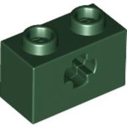 32064-80G Technic, steen 1x2 met asgat groen, donker gebruikt *1D053