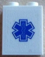 3245cpb020-1G Steen 1x2x2 EMT logo wit gebruikt *2-4