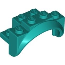 35789-39 Spatbord/sierboog 4 x 2 1/2 x 2 1/3 steen met boog turquoise, donker NIEUW *0L000