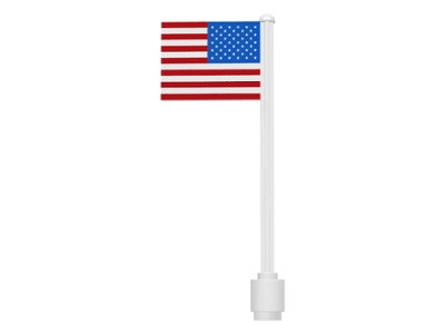 3596pb04 Vlag op vlaggemast, recht (klassiek) U.S.A. wit gebruikt *0K010