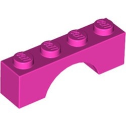 3659-47G Steen, boog 1x4x1 hoog roze, donker gebruikt *1D051