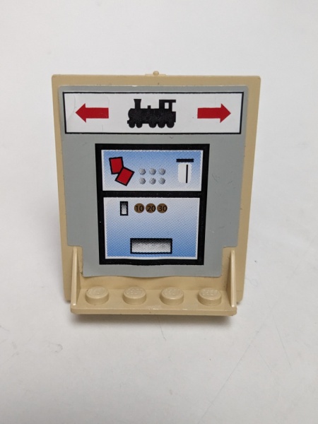 40249pb02-2G Deur 2x5x5 Scherm met trapeze-vormige basis met automaat (Sticker) - Set 4708 crème gebruikt *5S022