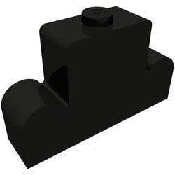 4088-11G Steen 1x4x2 centrale nop (gewelfd zijkant) zwart gebruikt *