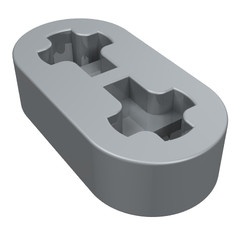 41677-66G Technic, Hefbalk 1x2 dun grijs, lichtparel gebruikt *1D000