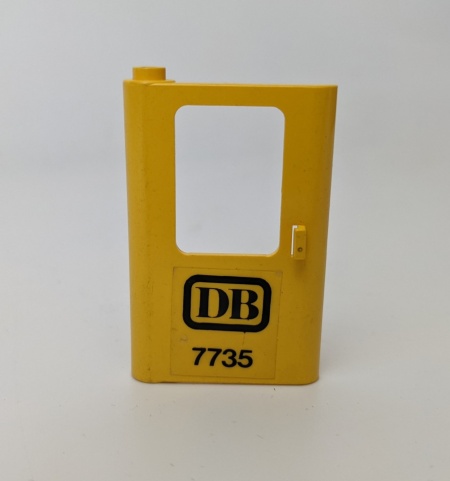 4181pb005-3G Trein, Deur 1x4x5 links met sticker DB (Duitse spoorwegen) geel gebruikt *1D0000