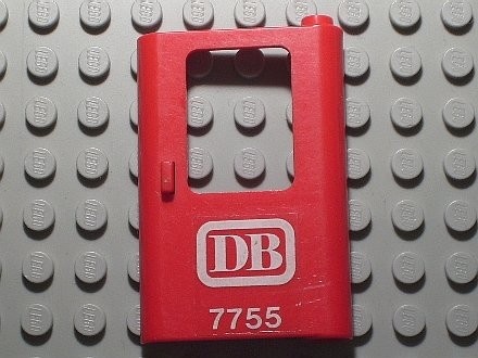 4182pb016-5G Trein, Deur 1x4x5 rechts DB logo en nummer 7755 rood gebruikt *1D0000