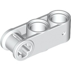 42003-1 Technic, As koppelaar lengte 3 met 2 gaten (2 rond, 1 as 90graden) wit gebruikt *0B012