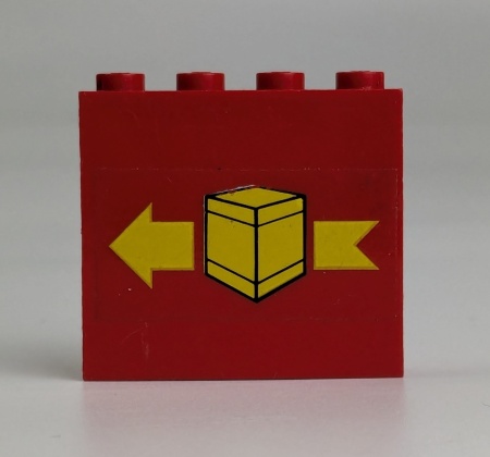 4215pb015-5G Paneel 1x4x3 Pakje pijl naar links rood gebruikt *0D0000