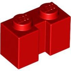 4216-5G Steen 1x2 met sleuf rood gebruikt *1R007