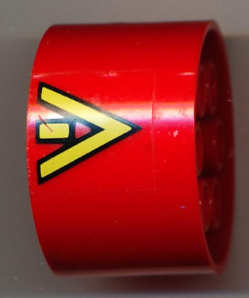 4266pb02-5G Wiel 20x30 Technic, velg glad MET GELE PIJL (sticker) rood gebruikt *5W000