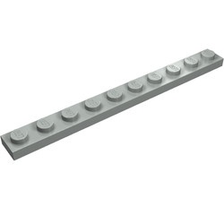 4477-9G Platte plaat 1x10 lichtgrijs (klassiek) gebruikt *1B373