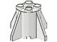 4591-1G Steen, rond 2x2x2 met vinnen wit gebruikt *3D000