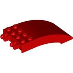46413-5G Ruit 8x4x2 Gebogen met 2x2 vingers en 8 noppen bovenop rood gebruikt *