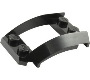 47755-11 Wigplaat gebogen 4x3 open met 4 noppen (raam) zwart NIEUW *0B008