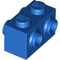 52107-7 Steen 1x2 noppen 2 zijden blauw NIEUW *1B038