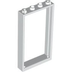 60596-1G Deurpost /raamframe 1x4x6 (2 gaatjes bovenin) wit gebruikt *1C042