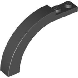 6060-11G Steen, boog 1x6x3 1/3 (90 graden) zwart gebruikt *1L094