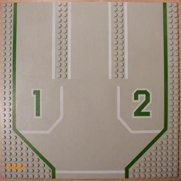 6100px2-9G Wegenplaat 32x32 racing met "1" "2" startplaats 1e en 3e rij lichtgrijs (klassiek) gebruikt *3K000
