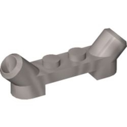 61072-66 Platte plaat 1x4 met twee buizen grijs, lichtparel NIEUW *1B320