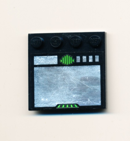 6179pb001-11G Tegel 4x4 met noppen zijkant met Exploriens Holographic Monitor (Sticker) zwart gebruikt *5T11-01