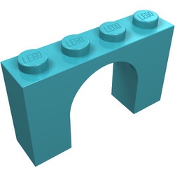 6182-156 Steen, boog 1x4x2 hoog blauw, middenazuur NIEUW *1B385