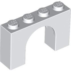 6182-1G Steen, boog 1x4x2 hoog wit gebruikt *1D051