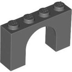 6182-85 Steen, boog 1x4x2 hoog grijs, donker (blauwachtig) NIEUW *1B385