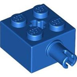 6232-7G Steen 2x2 met pin en asgat blauw gebruikt *1D008