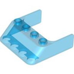 6238-14 Autoruit 3x4x1 1/3 (schuin 45 graden ) (extra lang zijstuk) transparant donkerblauw NIEUW *